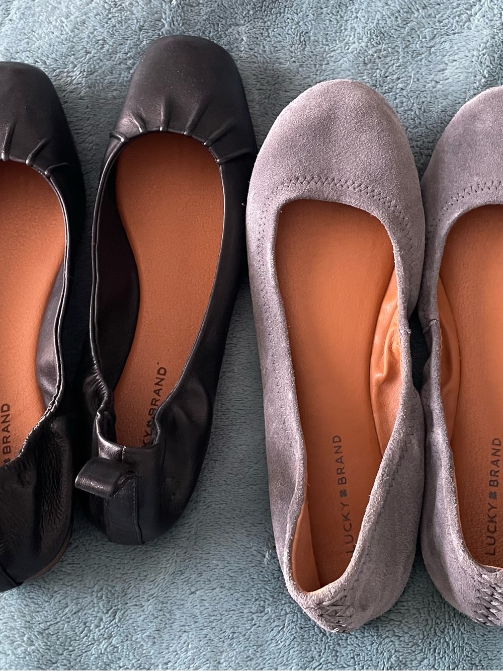 Lucky Brand Two-Tone Black and Gray Ballet Flats